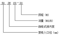 ZW型自吸泵型號(hào)意義